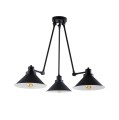 Lampa wisząca TECHNO III w stylu industrialnym z trzema kloszami na ruchomych ramionach Nowodvorski