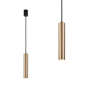 Lampa wisząca EYE L z litego mosiądzu z kloszem-rurką o długości 40cm  Nowodvorski