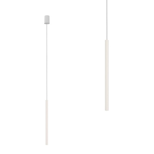 Lampa wisząca LASER WHITE biała 49-centymetrowa rurka na przewodzie Nowodvorski