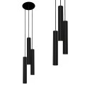 Lampa wisząca EYE BLACK III na okrągłej rozetce z czarnymi kloszami-tubami 8917 Nowodvorski