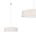 Lampa wisząca TURDA WHITE III z białej tkaniny z abażurem o średnicy 50cm Nowodvorski
