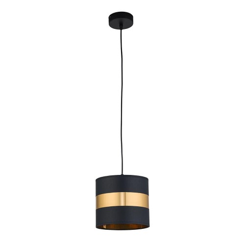Lampa wisząca PARIS z czarno-złotym kloszem tubą TK Lighting