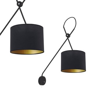 KINKIET ścienny nowoczesny w kolorze czarno złotym VIPER BLACK Nowodvorski