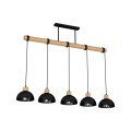 Lampa wisząca ERIK Czarny/Drewno 5xE27 MLP7227 Milagro