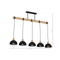 Lampa wisząca ERIK Czarny/Drewno 5xE27 MLP7227 Milagro