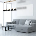 Lampa wisząca ERIK Czarny/Drewno 5xE27 MLP7227 Milagro