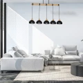 Lampa wisząca ERIK Czarny/Drewno 5xE27 MLP7227 Milagro
