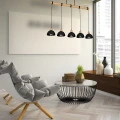 Lampa wisząca ERIK Czarny/Drewno 5xE27 MLP7227 Milagro