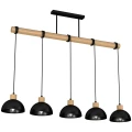 Lampa wisząca ERIK Czarny/Drewno 5xE27 MLP7227 Milagro