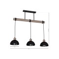 Lampa wisząca ERIK Sawn Czarny/Patynowy Drewno 3XE27 MLP7640 Milagro