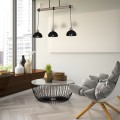 Lampa wisząca ERIK Sawn Czarny/Patynowy Drewno 3XE27 MLP7640 Milagro