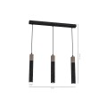 Lampa wisząca SOLO SAWN Czarny/Patynowy Drewno 3x mini GU10 MLP7470 Milagro