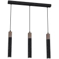 Lampa wisząca SOLO SAWN Czarny/Patynowy Drewno 3x mini GU10 MLP7470 Milagro