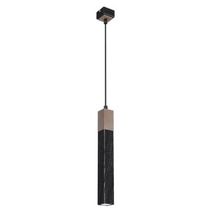 Lampa wisząca SOLO SAWN Czarny/Patynowy Drewno 1x mini GU10 MLP7469 Milagro