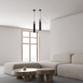 Lampa wisząca SOLO SAWN Czarny/Patynowy Drewno 1x mini GU10 MLP7469 Milagro
