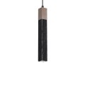 Lampa wisząca SOLO SAWN Czarny/Patynowy Drewno 1x mini GU10 MLP7469 Milagro
