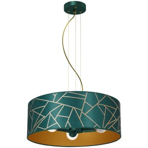 Lampa wisząca ZIGGY Biały Złoty/Butelkowy Zielony 3xE27 MLP7580 Milagro