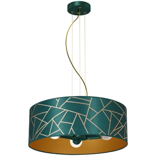 Lampa wisząca ZIGGY Biały Złoty/Butelkowy Zielony 3xE27 MLP7580 Milagro