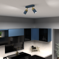 Lampa sufitowa JOKER Ciemny Niebieski/Złoty 2xGU10 MLP7723 Milagro