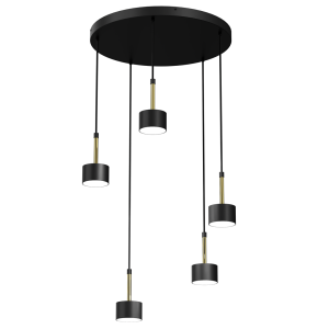 Lampa wisząca ARENA Czarny/Złoty 5xGX53 MLP7763 Milagro