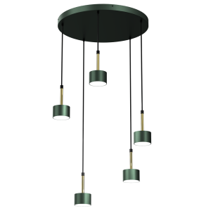 Lampa wisząca ARENA Zielony/Złoty 5xGX53 MLP7769 Milagro