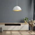 Lampa wisząca BETA Biały/Złoty 1xE27 35cm MLP7897 Milagro