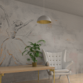 Lampa wisząca BETA Biały/Złoty 1xE27 45cm MLP7974 Milagro