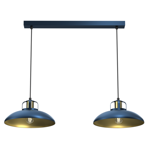 Lampa wisząca FELIX Ciemny Niebieski/Złoty 2xE27 MLP7715 Milagro
