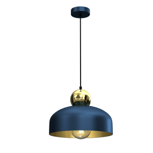 Lampa Wisząca HARALD Złoty/Ciemny Niebieski 1xE27 MLP7695 Milagro