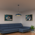 Lampa wisząca LINCOLN Niebieski/Złoty 1xE27 MLP7901 Milagro