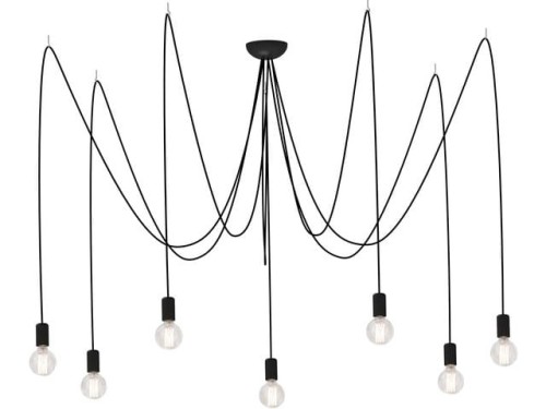 Lampa wisząca pająk SPIDER BLACK VII z długimi przewodami Nowodvorski