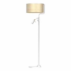 Lampa podłogowa MARSHALL Biały/RATTAN 1xE27 + 1x mini GU10 MLP7492 Milagro