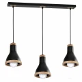 Lampa wisząca HOLLY Czarny/Drewno 3xE27 60W MLP6256 Milagro