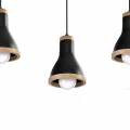 Lampa wisząca HOLLY Czarny/Drewno 3xE27 60W MLP6256 Milagro