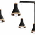 Lampa wisząca HOLLY Czarny/Drewno 3xE27 60W MLP6256 Milagro