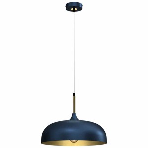 Lampa wisząca LINCOLN Niebieski/Złoty 1xE27 35cm MLP8033 Milagro