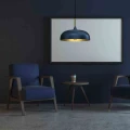 Lampa wisząca LINCOLN Niebieski/Złoty 1xE27 35cm MLP8033 Milagro