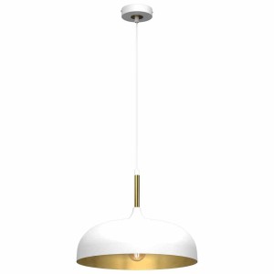 Lampa wisząca LINCOLN Biały/Złoty 1xE27 35cm MLP8031 Milagro