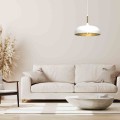 Lampa wisząca LINCOLN Biały/Złoty 1xE27 35cm MLP8031 Milagro