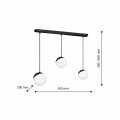 Lampa wisząca SFERA Czarny 3xE14 MLP7237 Milagro