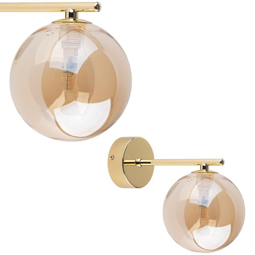 Kinkiet ścienny szklana kula klosz  stelaż w kolorze złotym ESTERA GOLD 1 PŁ 4778 TK Lighting