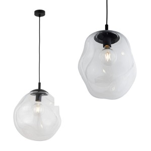 Lampa wisząca SOL ze szklanym, przezroczystym kloszem przypominającym skałę TK Lighting