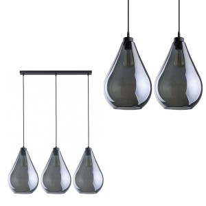 Lampa wisząca FUENTE z 3 kloszami w kształcie kropel wody kolor grafitowy TK Lighting