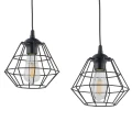 Lampa wisząca DIAMOND NEW BLACK z trzema drucianymi kloszami na listwie TK Lighting