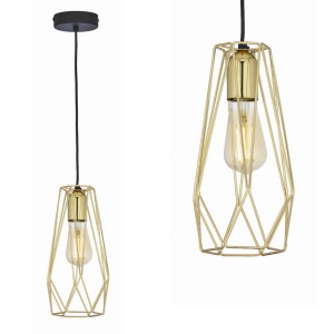 Lampa wisząca LUGO GOLD z drucianym kloszem w odcieniu złota TK Lighting