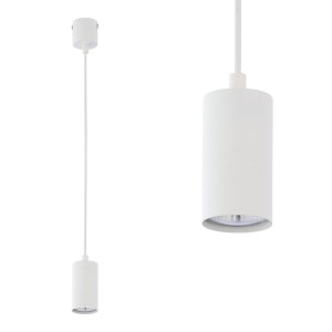 Lampa wisząca LOGAN WHITE z białym kloszem-tubą TK Lighting