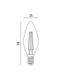 Żarówka świeczka LED FSW 4W E14 barwa ciepła KAFSWE144WCB Kobi