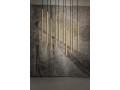 Lampa wisząca LASER SOLID BRASS X na czarnej rozecie z 10 mosiężnymi, długimi kloszami Nowodvorski