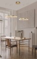 Lampa wisząca HALO PENDANT 80+60 CCT Złoty Sterowanie pilotem AZ4979 AZzardo