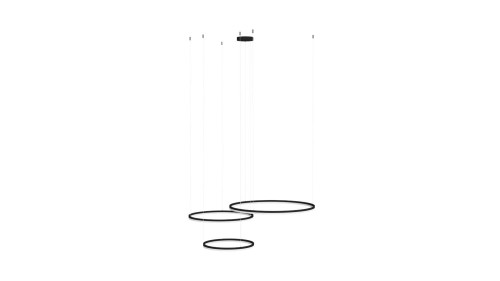 Lampa wisząca HALO PENDANT 120+100+80 CCT Czarny Sterowanie pilotem AZ5349 AZzardo